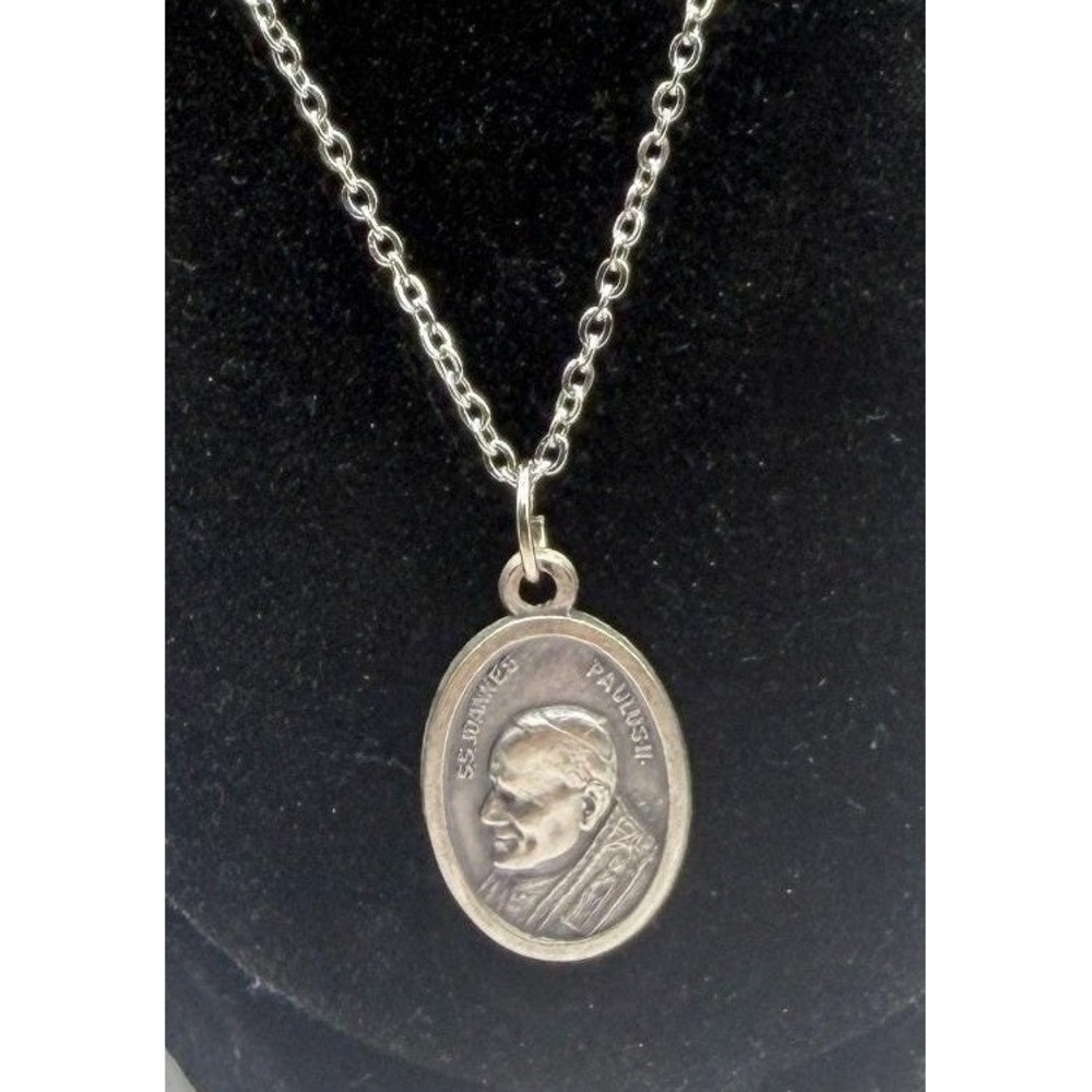 St John Paul II‎ Catholic Medal Necklace Pope Religious Pendant Mad in Italy